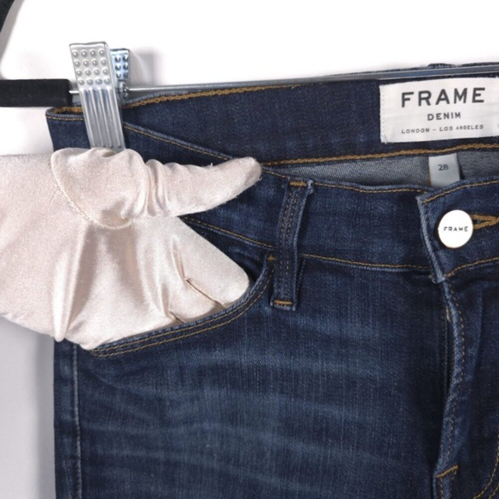 FRAME Le Skinny de Jeanne PEMBRIDE SQUARE Jeans MADE IN USA 🇺🇸 Size 28 - Picture 8 of 11